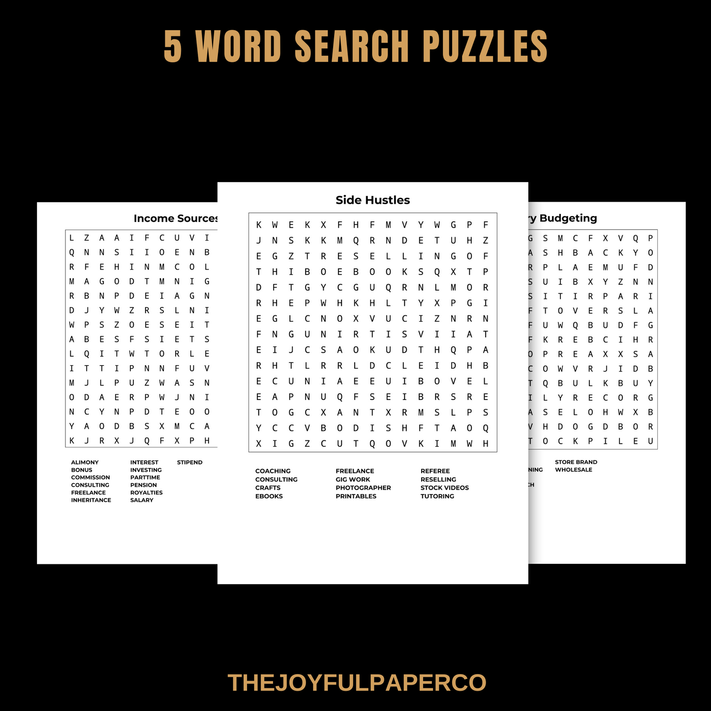 Budgeting PLR Word Search Puzzles | Editable Canva Template & PLR